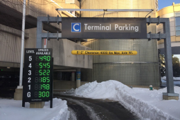Parking isn't a problem at Reagan National Airport on Monday morning, Jan. 25, 2016. (WTOP/Rich Johnson)