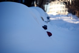 Cars look more like marshmallows in the D.C. area after the snowstorm. (WTOP/Dave Dildine)