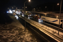 The Inner Loop of the Beltway at River Road early Thursday morning. (WTOP/Mike Jakaitis)