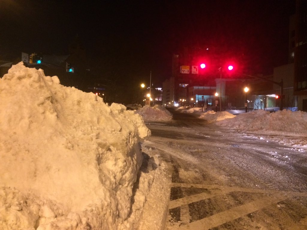Snow mountains in Rockville, Maryland. (WTOP/Nick Iannelli)