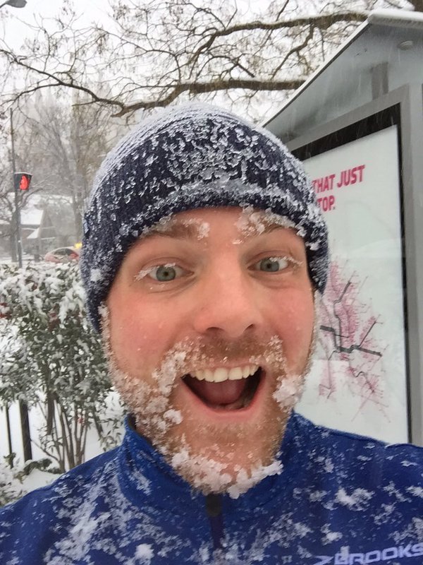 The blizzard warning for the D.C.-Metro region didn't stop this man from getting his run on on Friday, Jan. 22, 2016 (From Twitter user Rock Creek Werewolf)