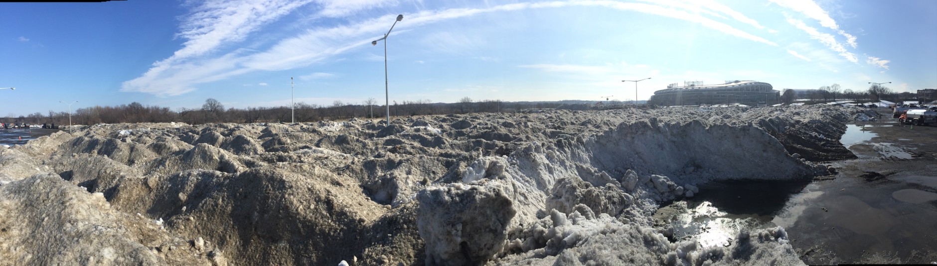 Snowpile seen in a parking lot at RFK Stadium on Jan. 27, 2016. (Courtesy Julia Robey Christian)