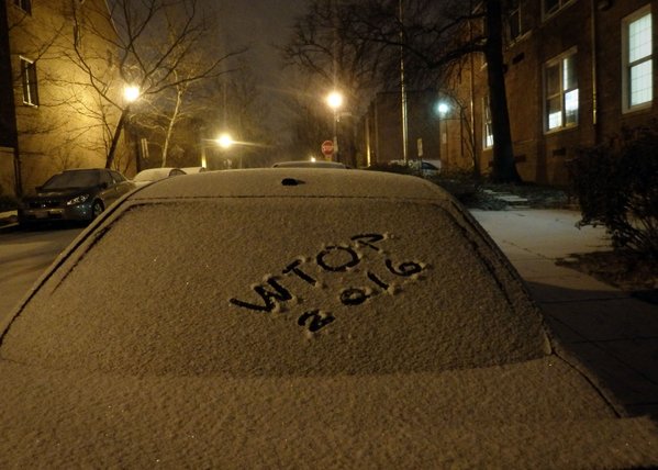 WTOP listeners share snow day photos, such as this one, on Friday, Jan. 22, 2106, the start of a major storm set to target the greater D.C.-metro region over the weekend. (From Twitter user JL Majano)