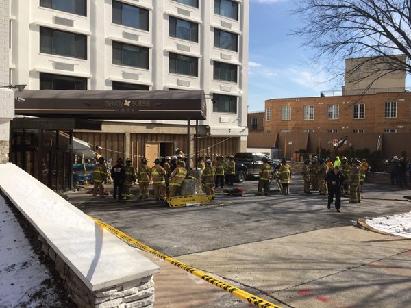 3 hurt in facade collapse at D.C. hotel
