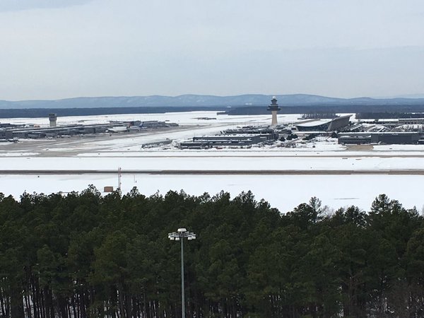 Dulles Airport clears the ramp and two runways. (Courtesy Twitter/John Boulin)