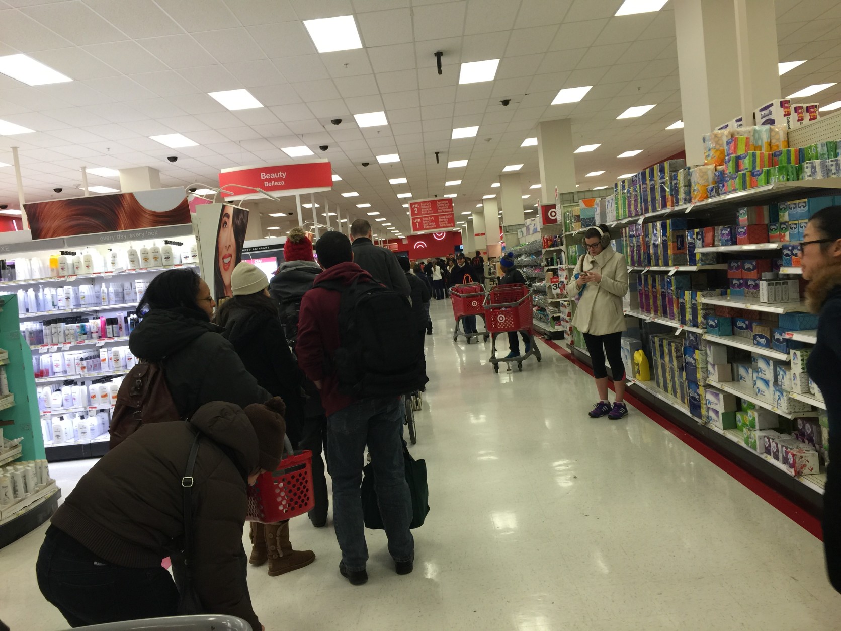 A long line forms at the Target in D.C.'s Columbia Heights neighborhood on Friday, January 22. (Courtesy Lacey Mason) 