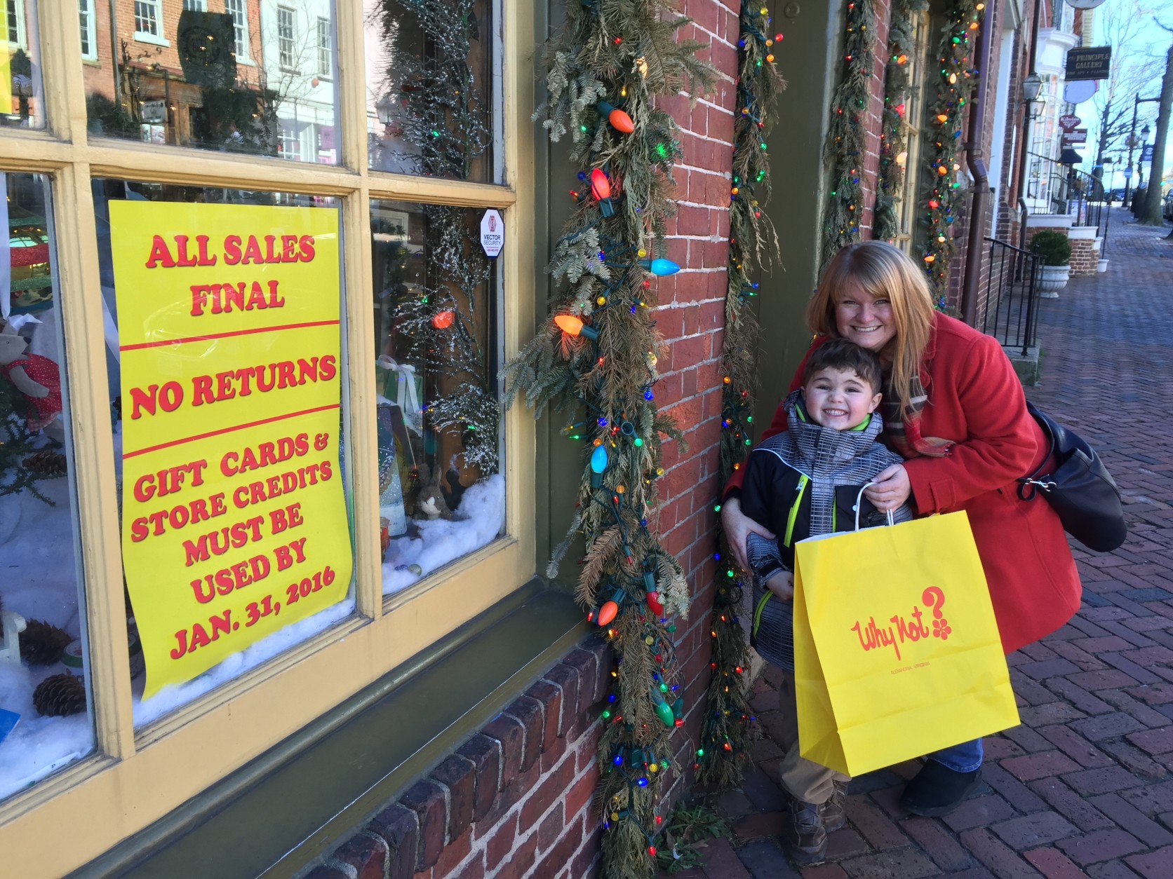 Luke gasped in horror when his mother told him the Why Not? shop is closing. "We've gotten jackets with matching rain boots and books and puzzles. That's a lot of what we buy at the Why Not? shop," says Bethany Harrington. "And for friends, they have the best little baby presents."