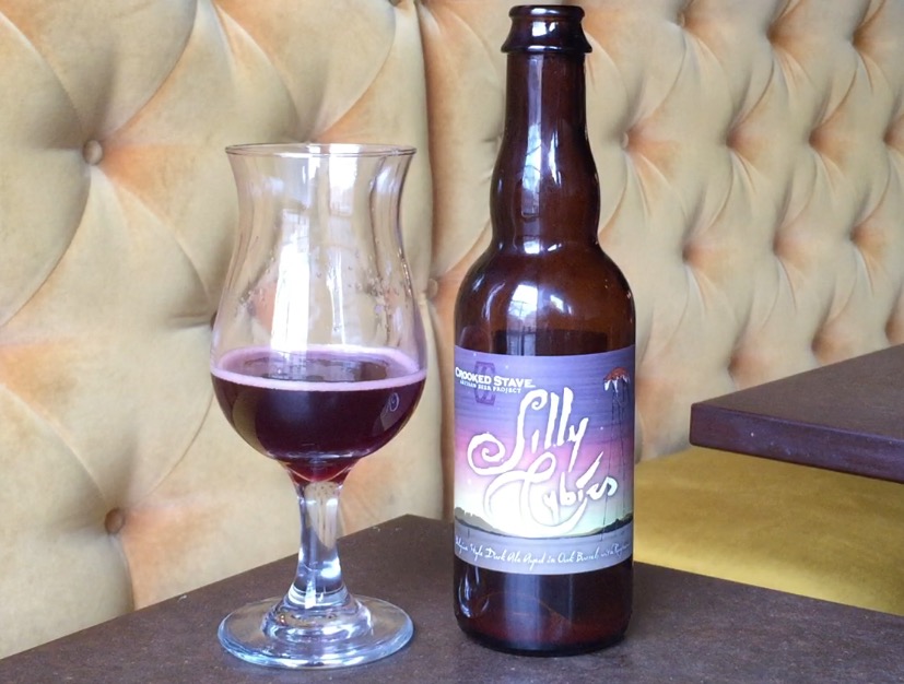 Crooked Stave Silly Cybies is brewed in Denver. The Belgian-style dark ale Aged in oak barrels with raspberries.(WTOP/Brennan Haselton)