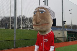 Those trying out for the Racing Presidents in D.C. on Sunday, Jan. 17, 2016 had to run a 40-yard dash, two races from center field to first base and perform a freestyle dance. (WTOP/Kathy Stewart)