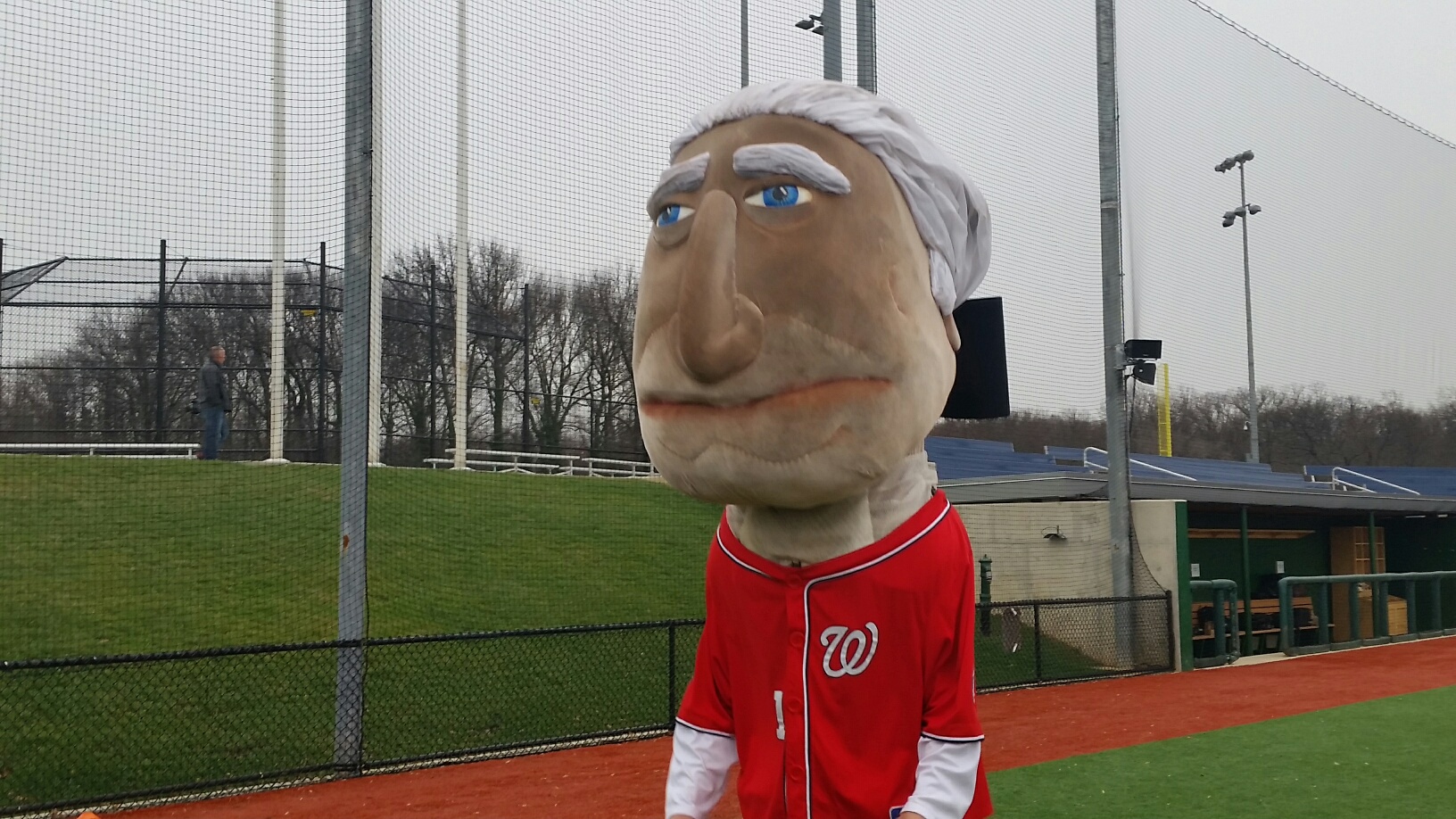 Those trying out for the Racing Presidents in D.C. on Sunday, Jan. 17, 2016 had to run a 40-yard dash, two races from center field to first base and perform a freestyle dance. (WTOP/Kathy Stewart)