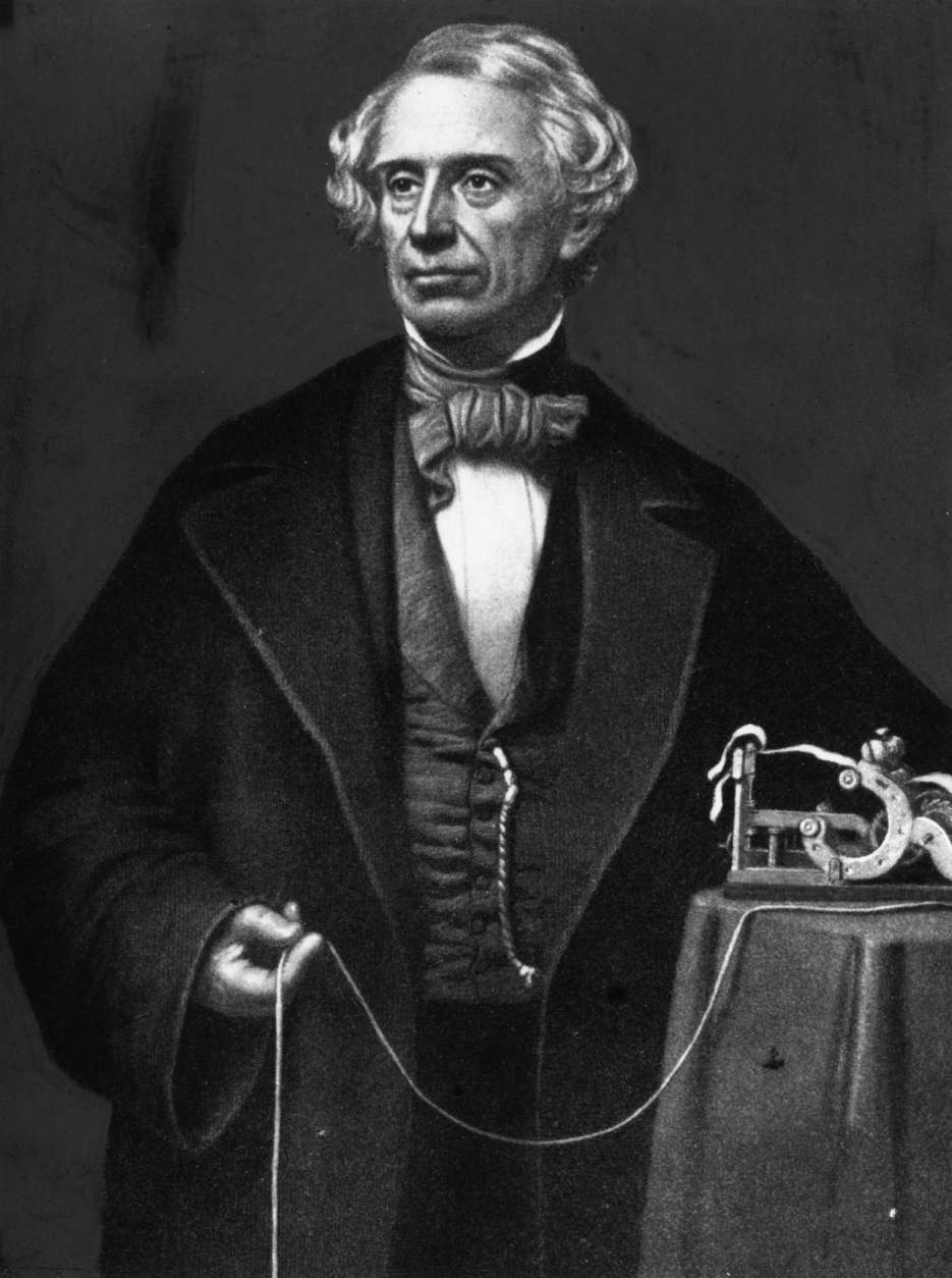 circa 1850:  American inventor of the electric telegraph and morse code, Samuel Finlay Breese Morse (1791 - 1872).  (Photo by Hulton Archive/Getty Images)