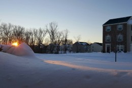 The sun starts to return in this snow photo from a WTOP listener. (Courtesy WTOP listener)