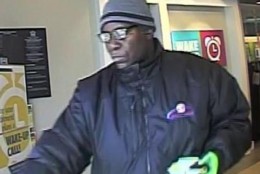 Officials say a man robbed the Burke & Herbert Bank at 306 East Monroe St. in Alexandria at about 2:30 p.m. Monday. (Courtesy FBI)