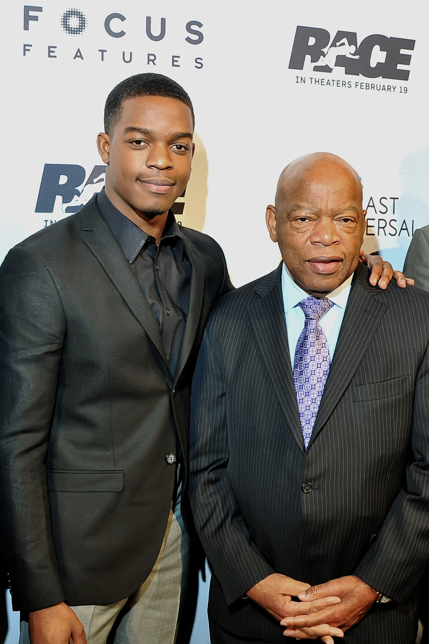 Actor Stephan James with Congressman John Lewis at the Feb. 3, 2016 screening of "Race." (Courtesy Shannon Finney, www.shannonfinneyphotography.com)