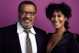 PASADENA, CA - FEBRUARY 05:  Actor Laurence Fishburne (L) and actress Tracee Ellis Ross pose for a portrait during the 47th NAACP Image Awards presented by TV One at Pasadena Civic Auditorium on February 5, 2016 in Pasadena, California.  (Photo by JSquared Photography/Getty Images for NAACP Image Awards)