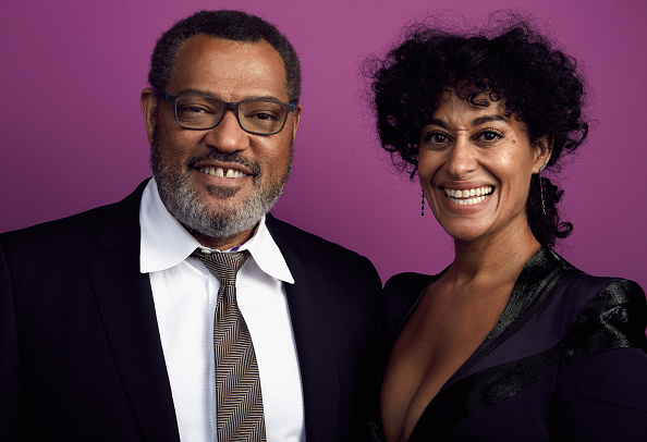 PASADENA, CA - FEBRUARY 05:  Actor Laurence Fishburne (L) and actress Tracee Ellis Ross pose for a portrait during the 47th NAACP Image Awards presented by TV One at Pasadena Civic Auditorium on February 5, 2016 in Pasadena, California.  (Photo by JSquared Photography/Getty Images for NAACP Image Awards)