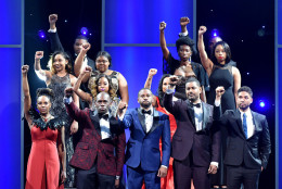 PASADENA, CA - FEBRUARY 05:  Winners of the Chairman's Award speak onstage during the 47th NAACP Image Awards presented by TV One at Pasadena Civic Auditorium on February 5, 2016 in Pasadena, California.  (Photo by Earl Gibson III/WireImage)