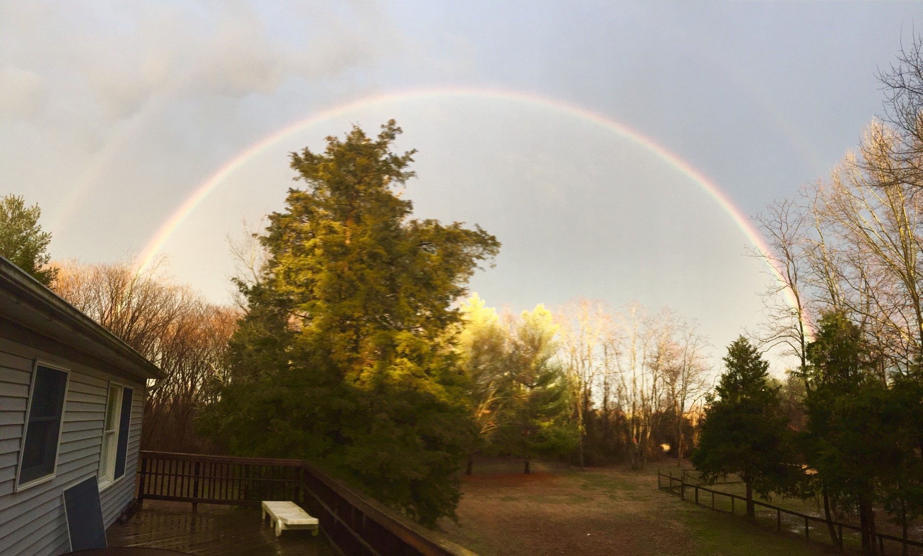 A rainbow spotted in Warrenton, Virginia by a WTOP listener. (Courtesy WTOP listener)