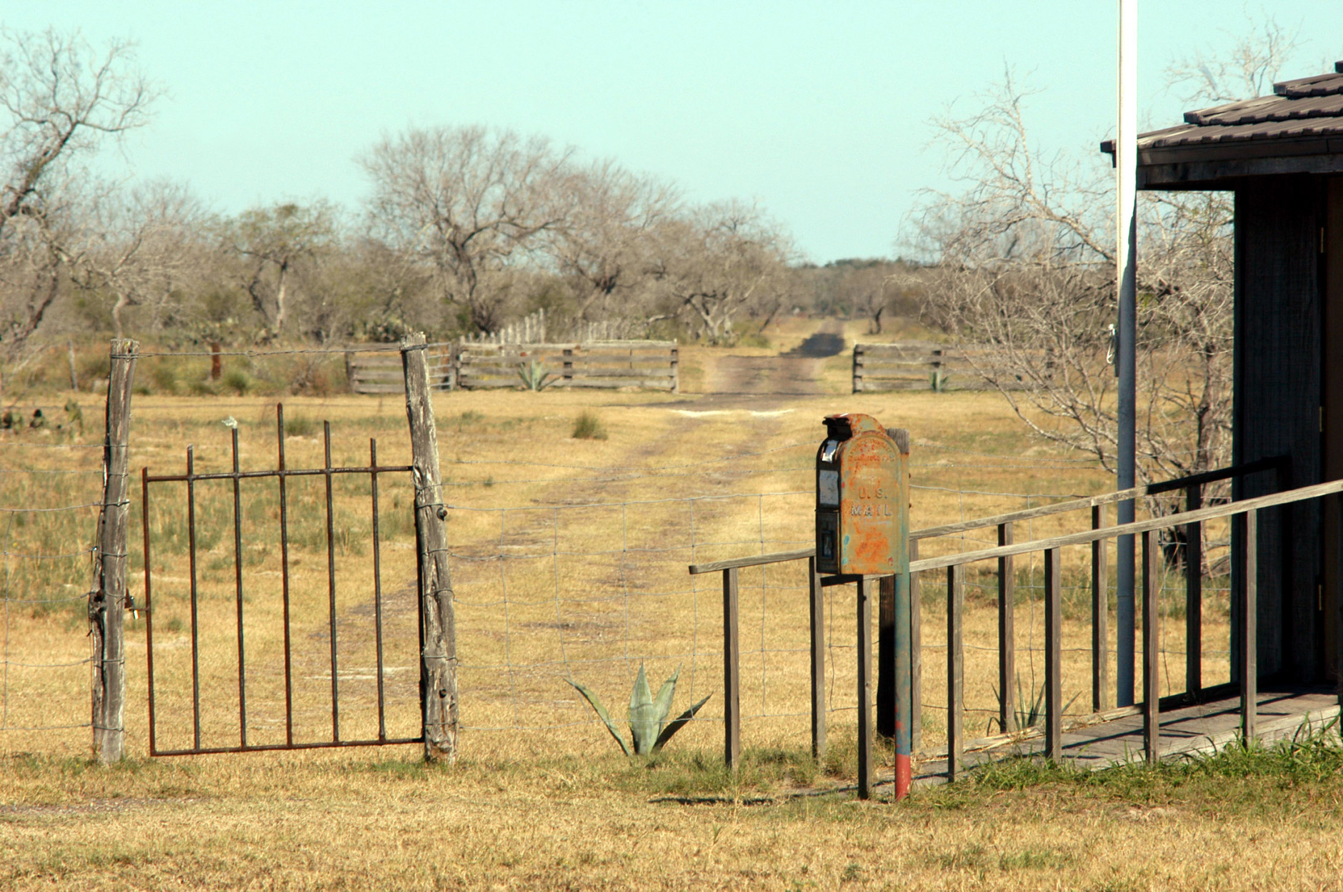 A gate leading to the Armstrong Ranch in Armstrong, Texas, is seen Monday, Feb. 13, 2006. Vice President Dick Cheney accidentally shot Austin attorney and fellow hunter Harry Whittington, at the ranch Saturday, Feb. 11, 2006. (AP Photo/Paul Iverson)