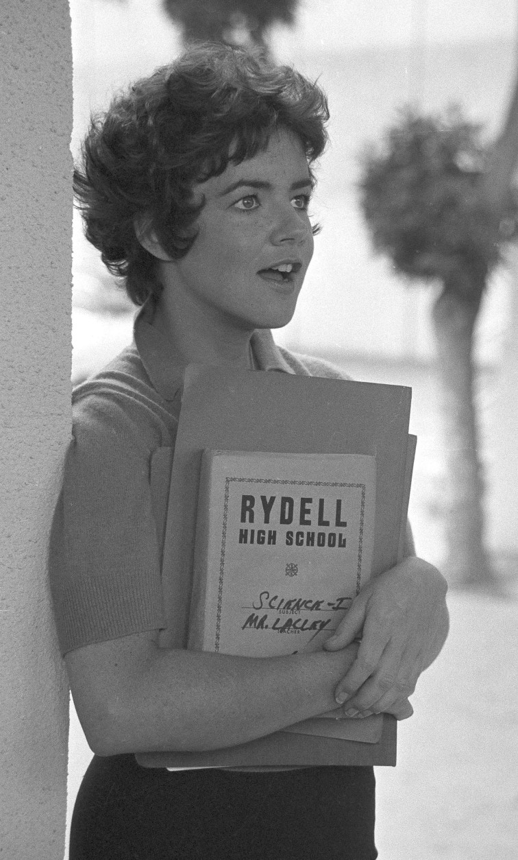 Stockard Channing readies herself for her role in the movie version of "Grease," in Los Angeles, Aug. 30, 1977.  Ms. Channing stars with John Travolta and Olivia Newton-John in the film.  (AP Photo/Nick Ut)