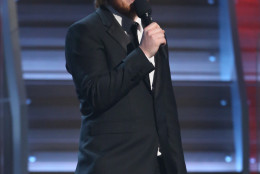Ed Sheeran introduces a performance by Lady Gaga at the 58th annual Grammy Awards on Monday, Feb. 15, 2016, in Los Angeles. (Photo by Matt Sayles/Invision/AP)