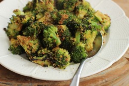 This Feb. 15, 2016 photo shows stovetop roasted broccoli with nutritional yeast in Concord, NH.  This recipe gives you both a new way to season and a speedy way to roast broccoli. (AP Photo/Matthew Mead)