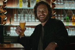 This image provided by Shock Top shows a still from the company's Super Bowl 50 ad spot featuring T.J. Miller. Super Bowl 50, between the Denver Broncos and the Carolina Panthers, will be played Sunday, Feb. 7, 2016. (Shock Top via AP)