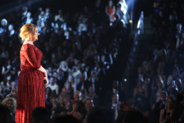 Adele performs "All I Ask" at the 58th annual Grammy Awards on Monday, Feb. 15, 2016, in Los Angeles. (Photo by Matt Sayles/Invision/AP)