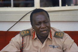 Major General Idi Amin, the new military leader of Uganda gives his first press conference in Kampala, January 26, 1971.       Amin led a successful military coup ousting former President Milton Obote. (AP Photo / Brian Calvert).