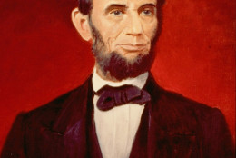 Dwight D. Eisenhower, 34th President of the U.S., loved to paint, so he painted this portrait of Abe Lincoln. This and a portrait of George Washington are the only Presidential portraits ever painted by another President.  (AP Photo)