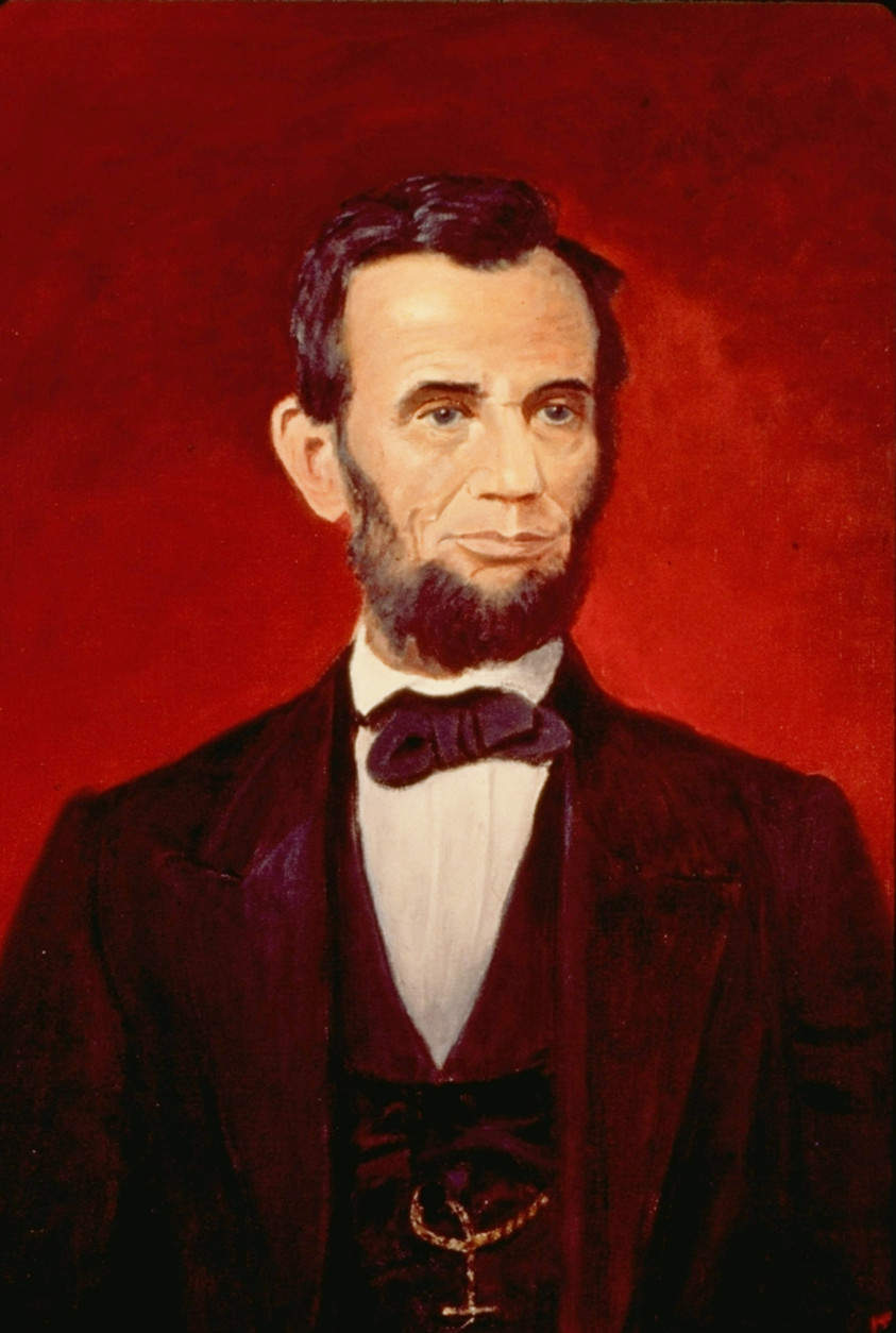 Dwight D. Eisenhower, 34th President of the U.S., loved to paint, so he painted this portrait of Abe Lincoln. This and a portrait of George Washington are the only Presidential portraits ever painted by another President.  (AP Photo)