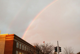 A Thursday-morning rainbow in Glover Park. (John Stephany Jr. via Twitter)