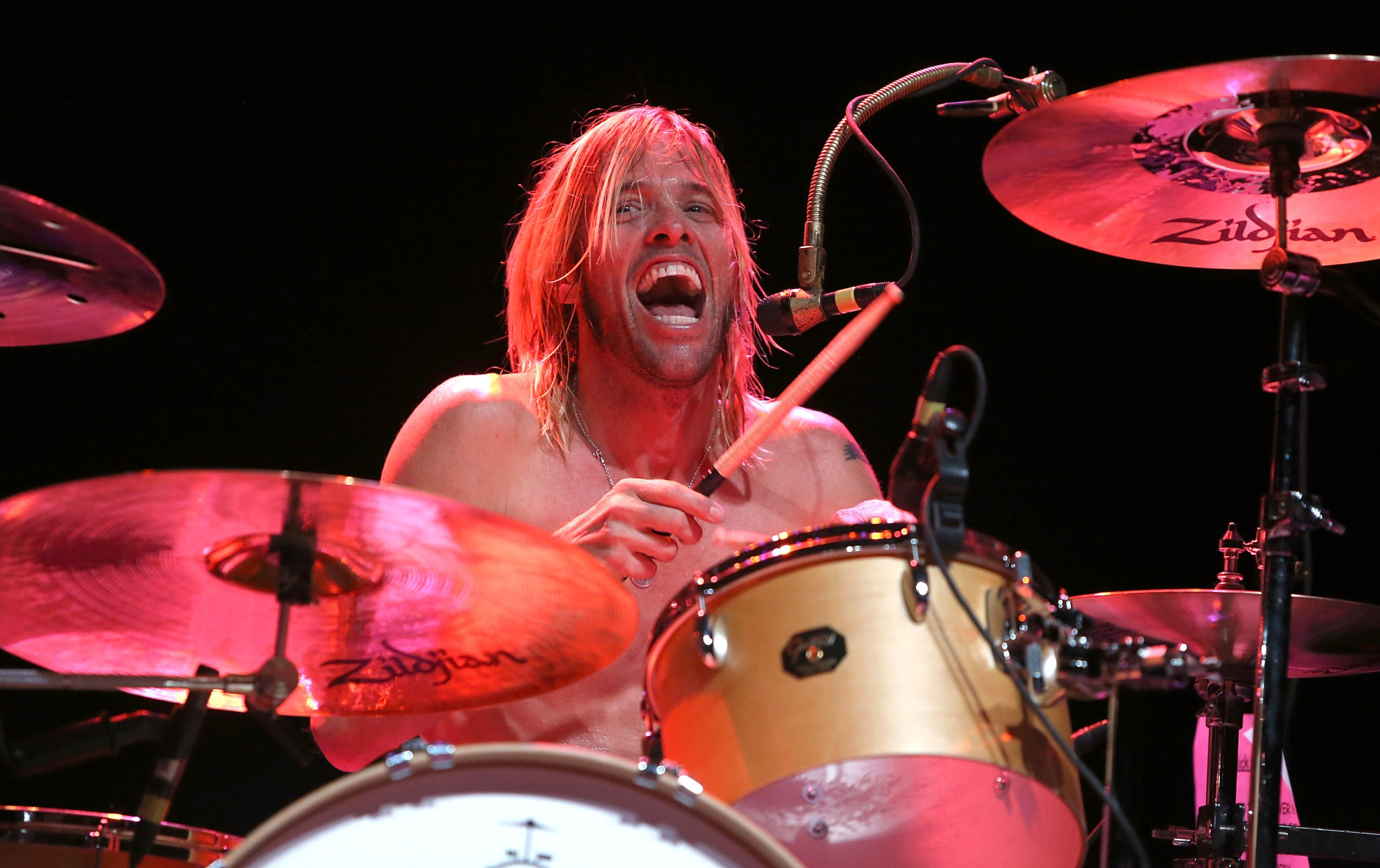 NEW YORK, NY - FEBRUARY 13:  Drummer Taylor Hawkins of the Sound City Players performs at Hammerstein Ballroom on February 13, 2013 in New York City.  (Photo by Mike Lawrie/Getty Images)