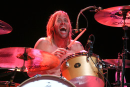 NEW YORK, NY - FEBRUARY 13:  Drummer Taylor Hawkins of the Sound City Players performs at Hammerstein Ballroom on February 13, 2013 in New York City.  (Photo by Mike Lawrie/Getty Images)