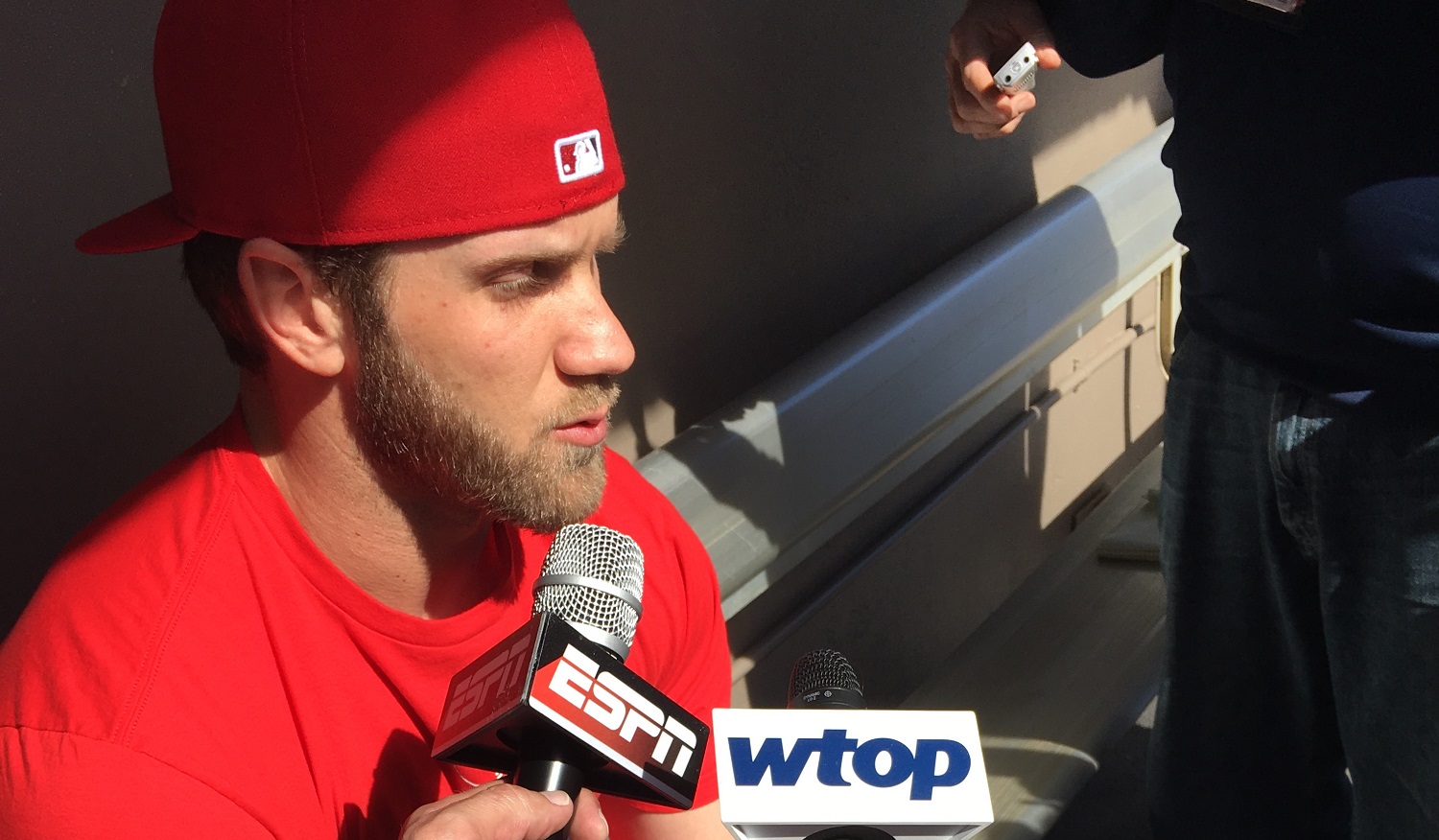 Harper talks leadership, contract first day in camp