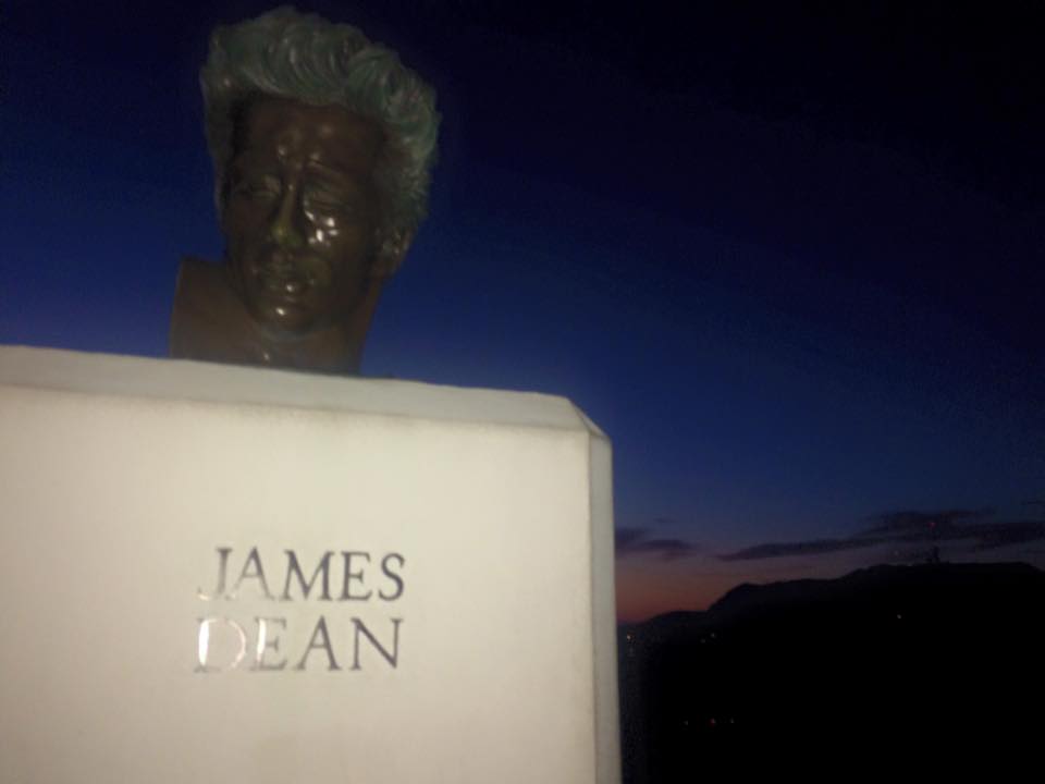 James Dean watches over Griffith Observatory, where he and Natalie Wood romanced in "Rebel Without a Cause."