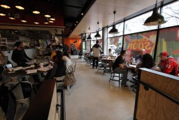 Owned by Alexandria Restaurant Partners, Palette 22 is modeled after another arty ARP-managed restaurant, Cafe Tu Tu Tango in Orlando, Florida. (Arlnow.com)