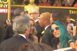Pharrell arrives at the Oscars. (WTOP/Jason Fraley)