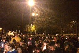 A vigil was held for the family members Sunday, Feb. 28, 2016 at Walt Whitman High School. (WTOP/Dick Uliano)
