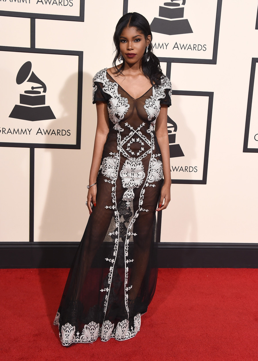 Diamond White arrives at the 58th annual Grammy Awards at the Staples Center on Monday, Feb. 15, 2016, in Los Angeles. (Photo by Jordan Strauss/Invision/AP)