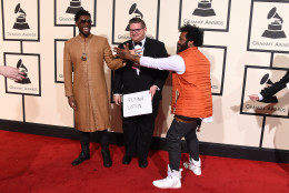 Flying Lotus, left, and Thundercats arrive at the 58th annual Grammy Awards at the Staples Center on Monday, Feb. 15, 2016, in Los Angeles. (Photo by Jordan Strauss/Invision/AP)