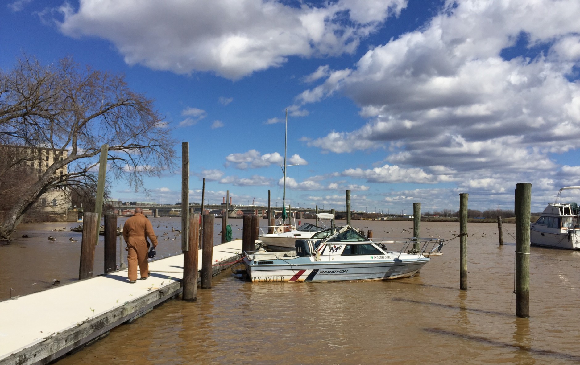 "Buzzard Point [Marina] provides the lowest coast for boat owners anywhere in the D.C. area," said Richard Henry of Oxon, Hill. Henry says slip costs can be two to three times more expensive elsewhere. He intends to bring his boat to a marina near the Rt. 301 Nice Bridge in Southern Maryland. (WTOP/Kristi King)