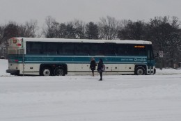 bus in snow