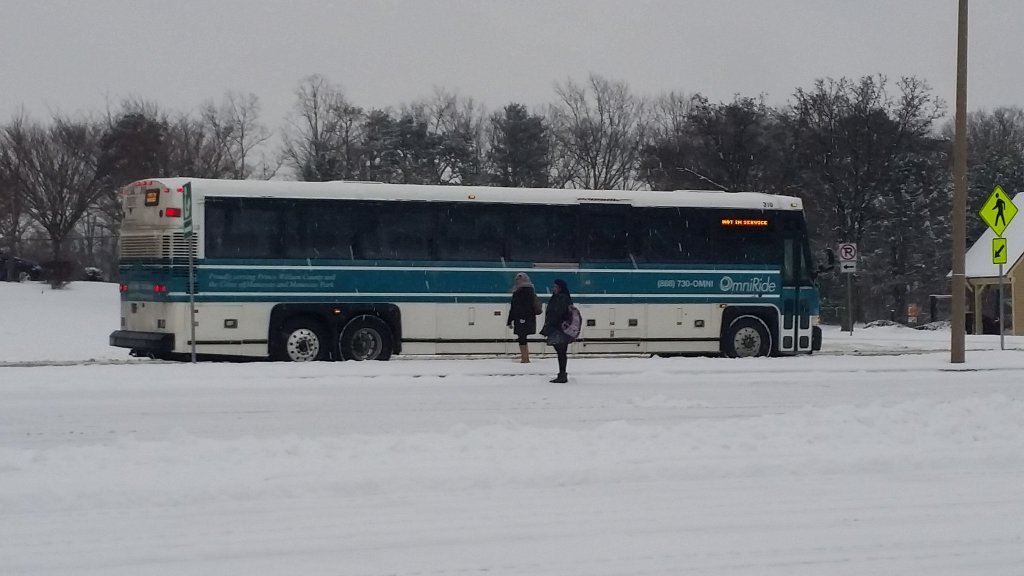 bus in snow