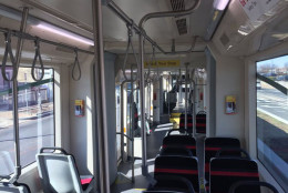 An empty D.C. streetcar. (WTOP/Max Smith)