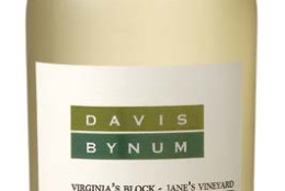 The wonderful tropical fruit character and vibrant acidity of Virginia’s Block from Jane’s Vineyard defines the 2013 Davis Bynum Sauvignon Blanc, which opens with hints of minerality intermingled with flavors and aromas of tropical fruit, melon and an underlying backbone of citrus fruit. The wine has a fresh and bright acidity that harmonizes perfectly with a creamy frame — thanks to time spent in neutral oak— that adds richness to the wine. $18