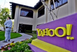 Yahoo! employee Charles Honig walks outside of Yahoo! headquarters in Santa Clara, Calif., Wednesday, March 7, 2001.  Yahoo! CEO Tim Koogle has announced he is stepping down in the wake of a poor first quarter. (AP Photo/Paul Sakuma)