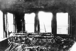 This is a 1911 photo of the charred work room of the Triangle Shirtwaist Company in the Asch building in New York City after a fire engulfed the building.  (AP Photo)