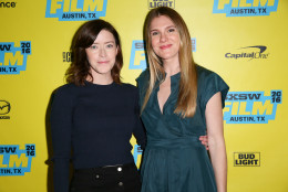 Julia Hart, left, and Lily Rabe arrive at the screening of "Miss Stevens" during South By Southwest at the Austin Convention Center on Saturday, March 12, 2016, in Austin, Texas. (Photo by Rich Fury/Invision/AP
