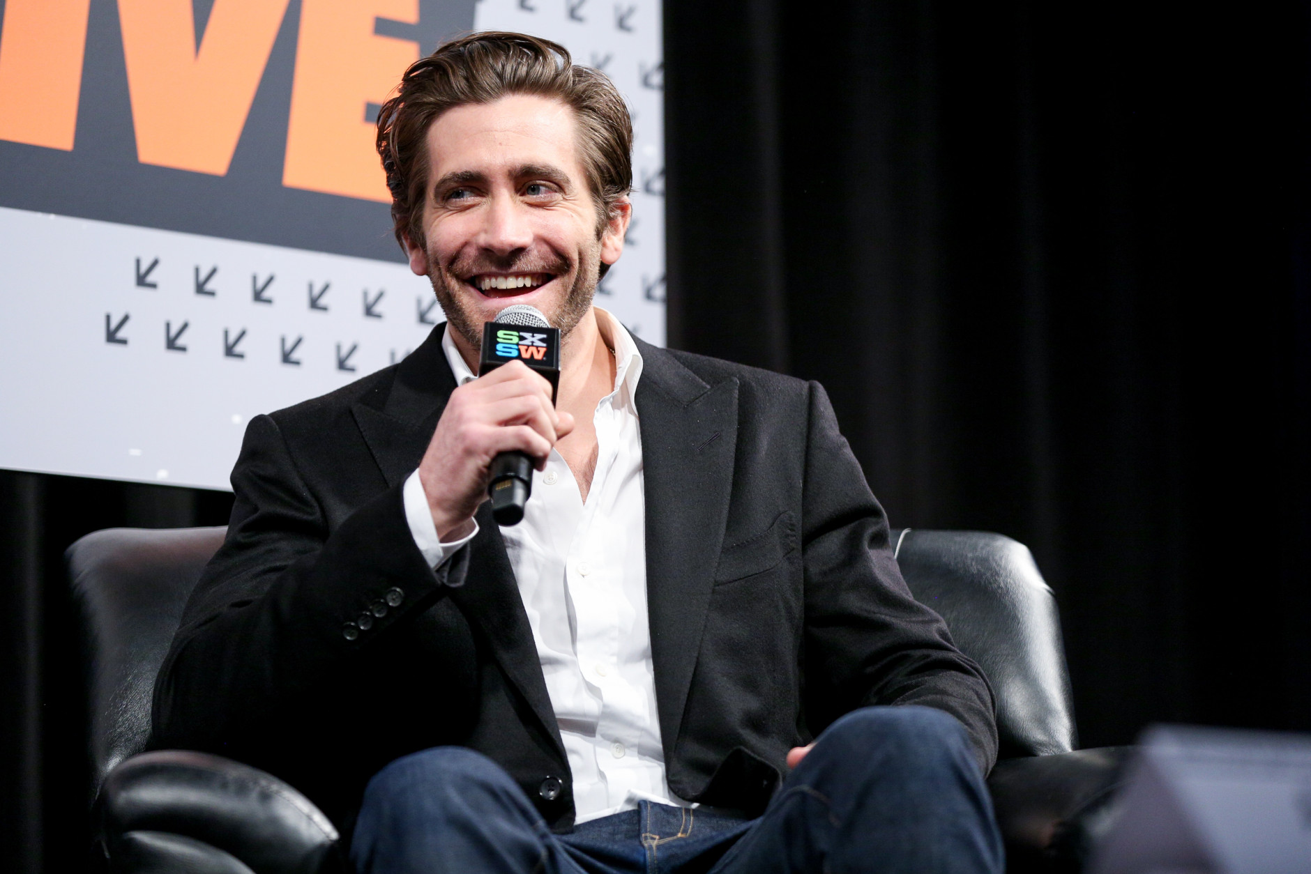Jake Gyllenhaal speaks during South By Southwest at the Austin Convention Center on Saturday, March 12, 2016, in Austin, Texas. (Photo by Rich Fury/Invision/AP)